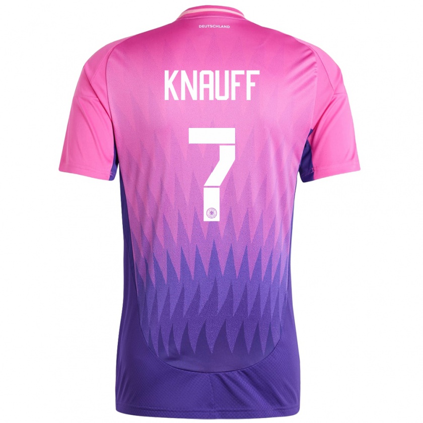 Kandiny Hombre Camiseta Alemania Ansgar Knauff #7 Rosado Morado 2ª Equipación 24-26 La Camisa