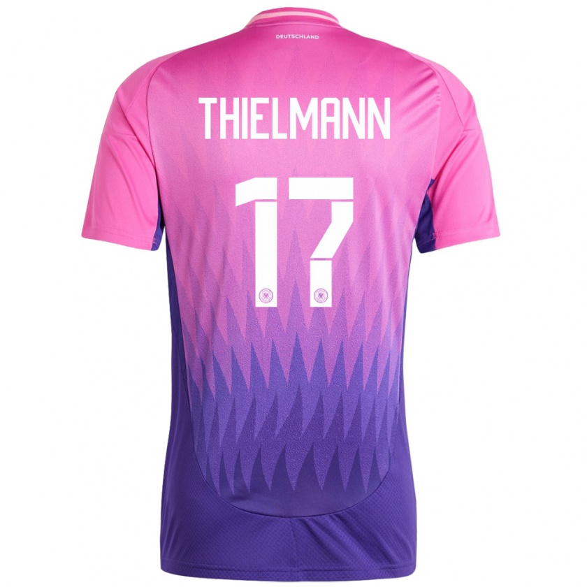 Kandiny Herren Deutschland Jan Thielmann #17 Pink Lila Auswärtstrikot Trikot 24-26 T-Shirt Österreich