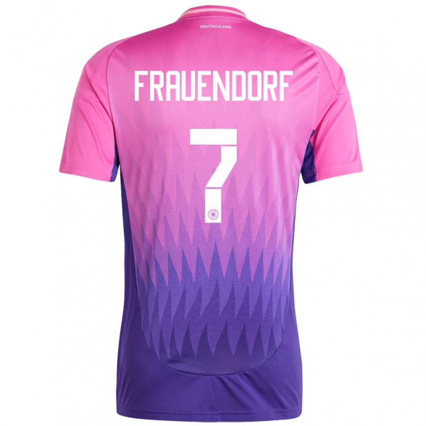 Kandiny Herren Deutschland Melkamu Frauendorf #7 Pink Lila Auswärtstrikot Trikot 24-26 T-Shirt Österreich