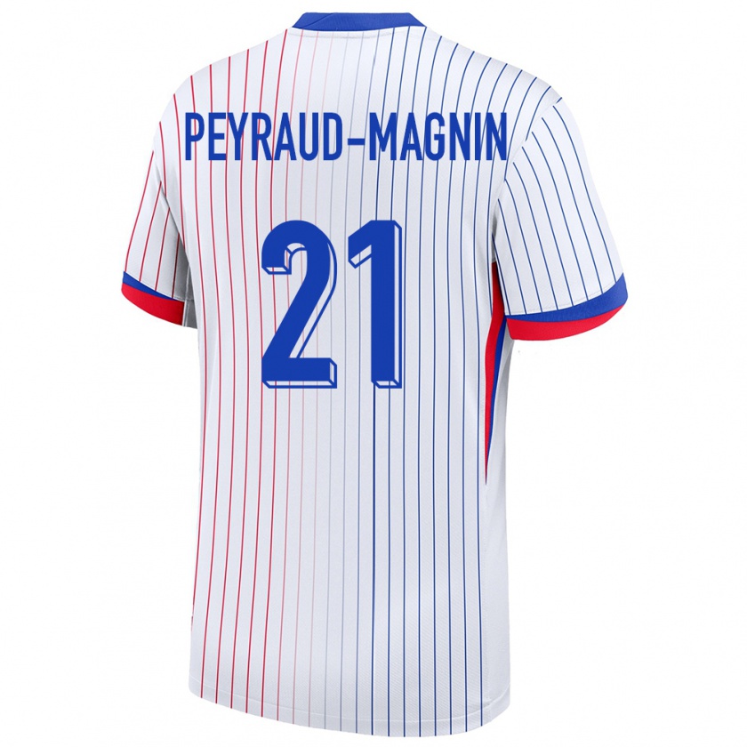 Kandiny Hombre Camiseta Francia Pauline Peyraud Magnin #21 Blanco 2ª Equipación 24-26 La Camisa