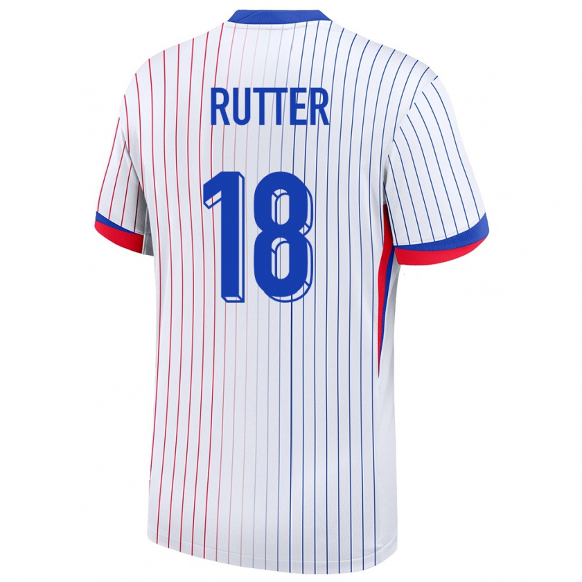 Kandiny Hombre Camiseta Francia Georginio Rutter #18 Blanco 2ª Equipación 24-26 La Camisa