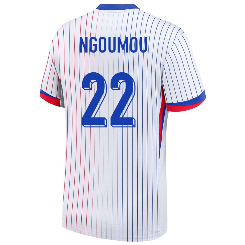 Kandiny Hombre Camiseta Francia Nathan Ngoumou #22 Blanco 2ª Equipación 24-26 La Camisa México