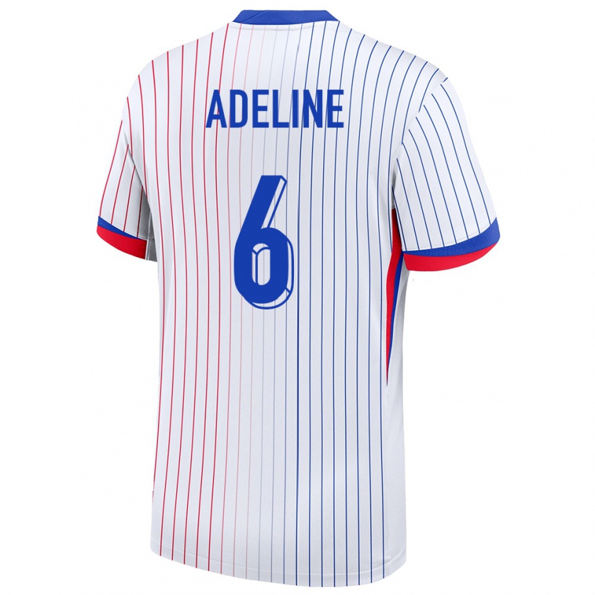 Kandiny Uomo Maglia Francia Martin Adeline #6 Bianco Kit Gara Away 24-26 Maglietta