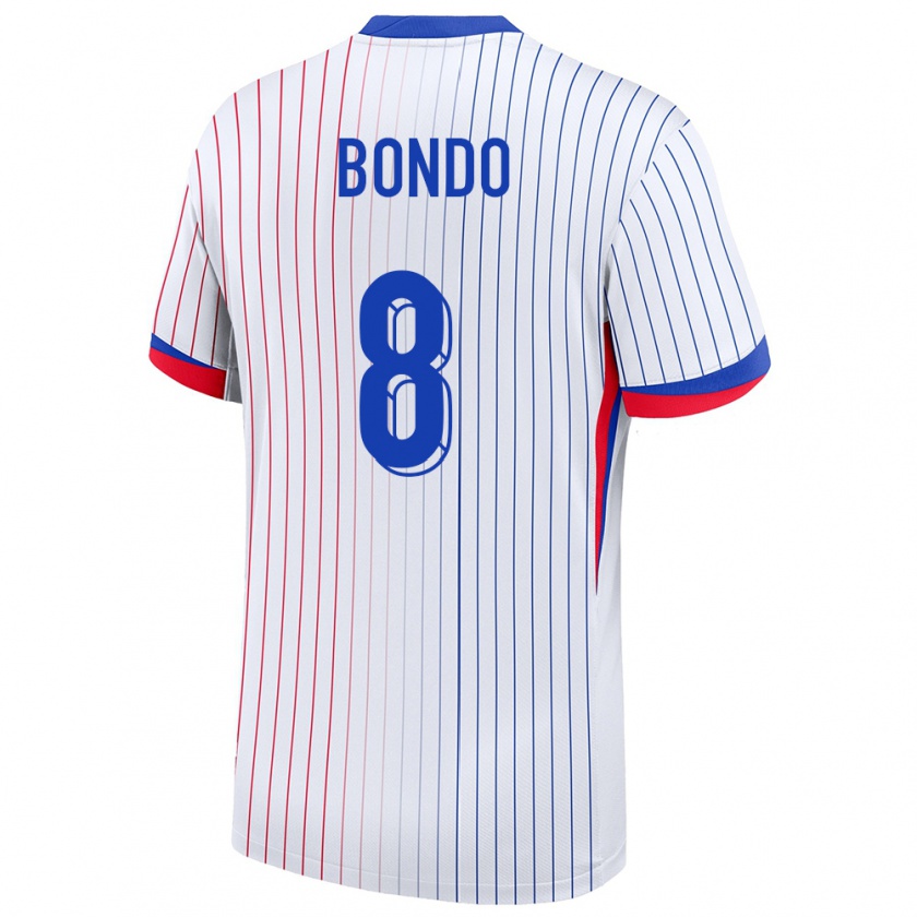 Kandiny Hombre Camiseta Francia Warren Bondo #8 Blanco 2ª Equipación 24-26 La Camisa