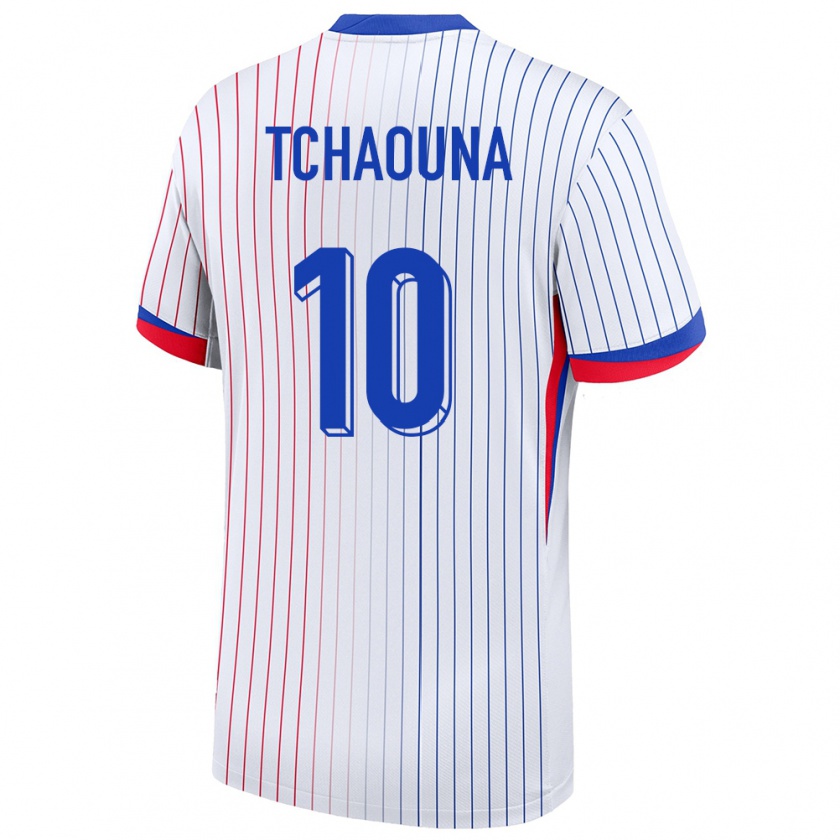 Kandiny Uomo Maglia Francia Loum Tchaouna #10 Bianco Kit Gara Away 24-26 Maglietta