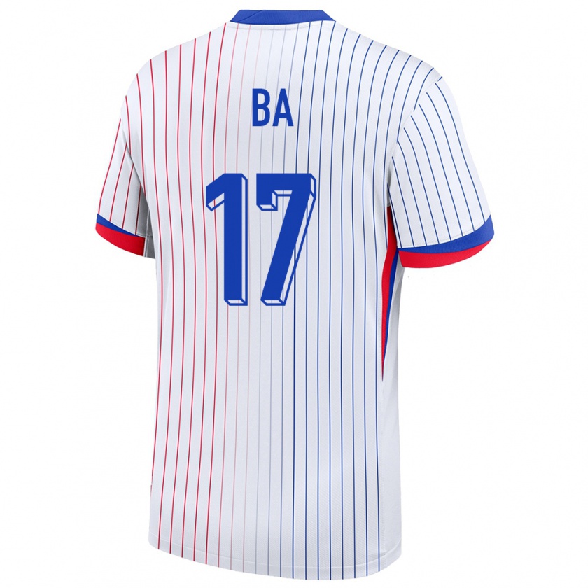 Kandiny Uomo Maglia Francia Abdoullah Ba #17 Bianco Kit Gara Away 24-26 Maglietta