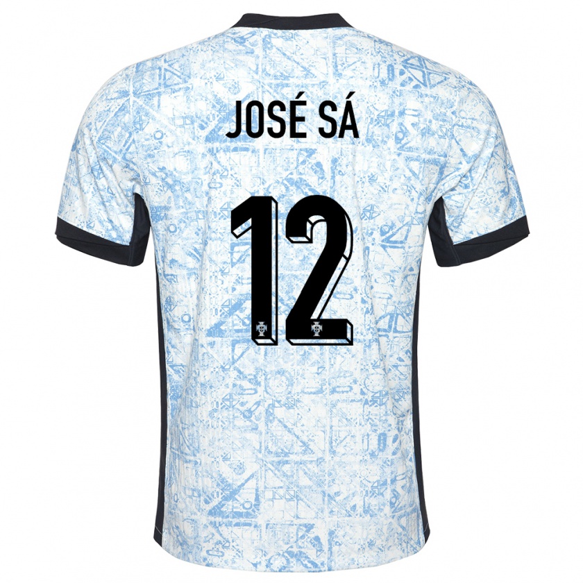 Kandiny Herren Portugal Jose Sa #12 Cremeblau Auswärtstrikot Trikot 24-26 T-Shirt Österreich