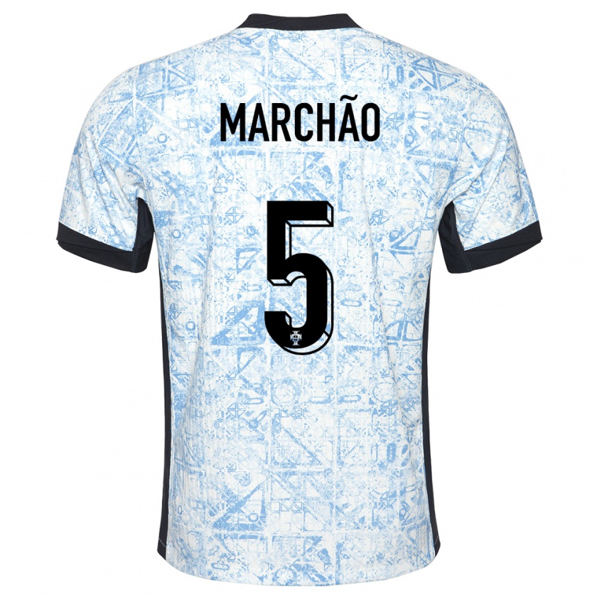 Kandiny Herren Portugal Joana Marchao #5 Cremeblau Auswärtstrikot Trikot 24-26 T-Shirt Österreich