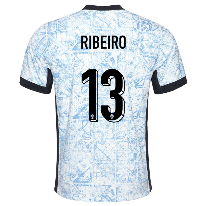 Kandiny Heren Portugal Antonio Ribeiro #13 Crème Blauw Uitshirt Uittenue 24-26 T-Shirt België