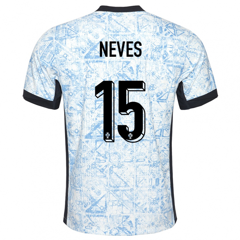 Kandiny Herren Portugal Joao Neves #15 Cremeblau Auswärtstrikot Trikot 24-26 T-Shirt Österreich