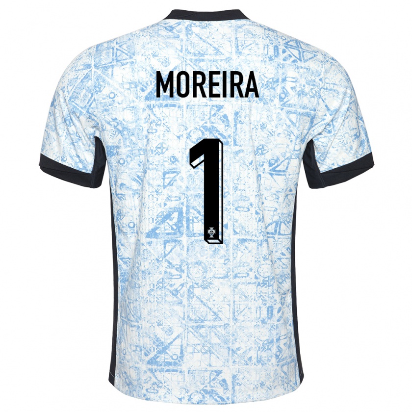 Kandiny Heren Portugal Andre Moreira #1 Crème Blauw Uitshirt Uittenue 24-26 T-Shirt