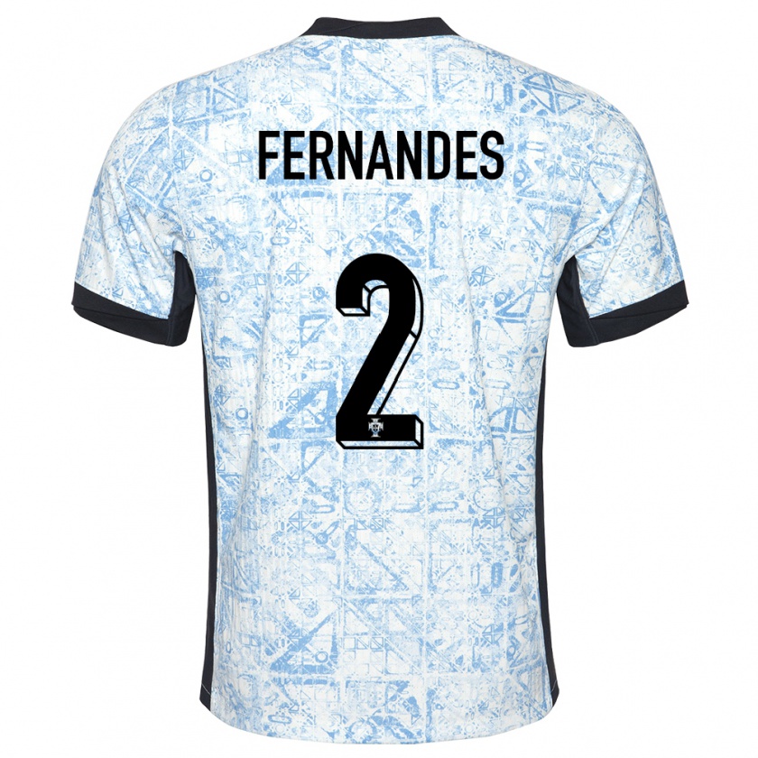 Kandiny Heren Portugal Martim Fernandes #2 Crème Blauw Uitshirt Uittenue 24-26 T-Shirt België