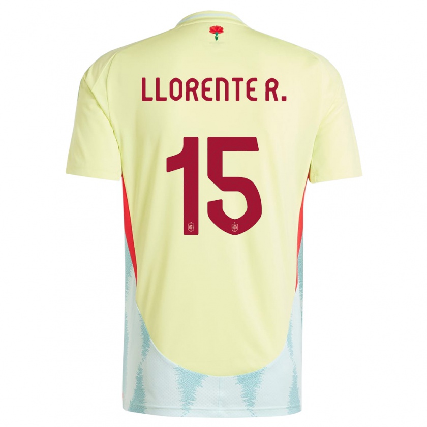 Kandiny Heren Spanje Diego Llorente #15 Geel Uitshirt Uittenue 24-26 T-Shirt