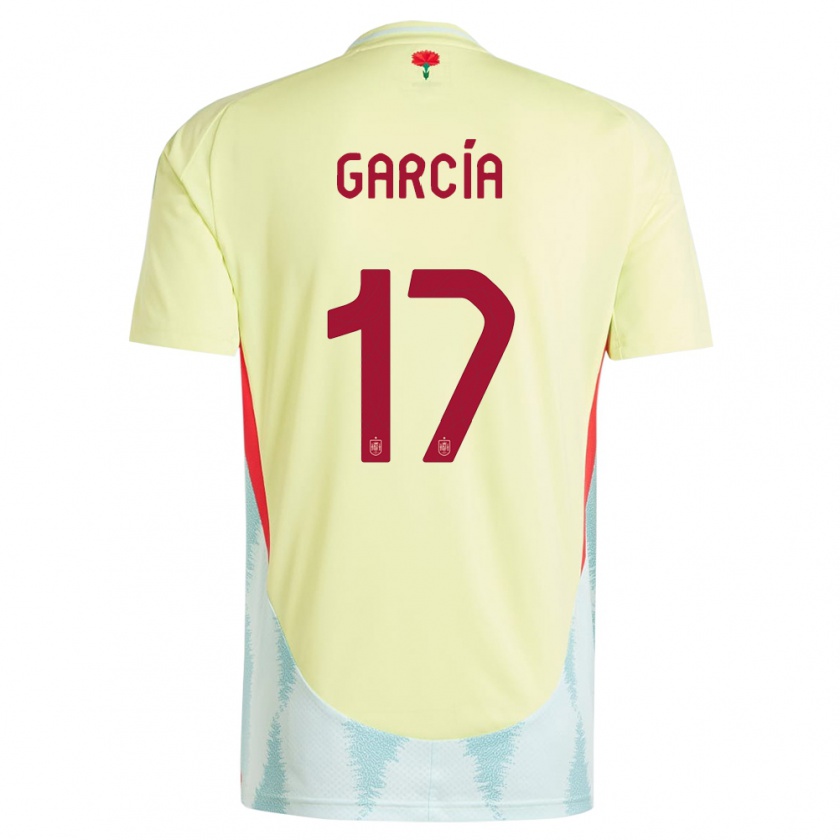 Kandiny Uomo Maglia Spagna Lucia Garcia #17 Giallo Kit Gara Away 24-26 Maglietta