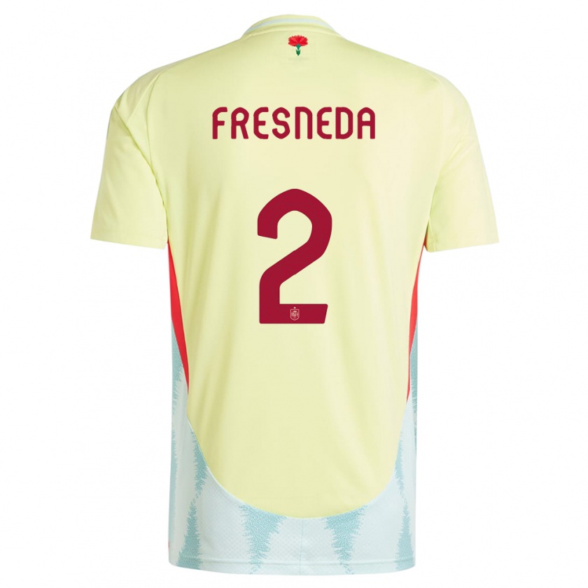 Kandiny Uomo Maglia Spagna Ivan Fresneda #2 Giallo Kit Gara Away 24-26 Maglietta