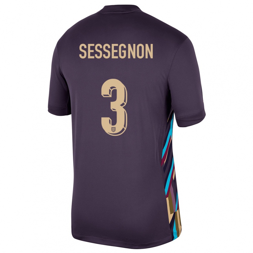 Kandiny Heren Engeland Ryan Sessegnon #3 Donkere Rozijn Uitshirt Uittenue 24-26 T-Shirt België