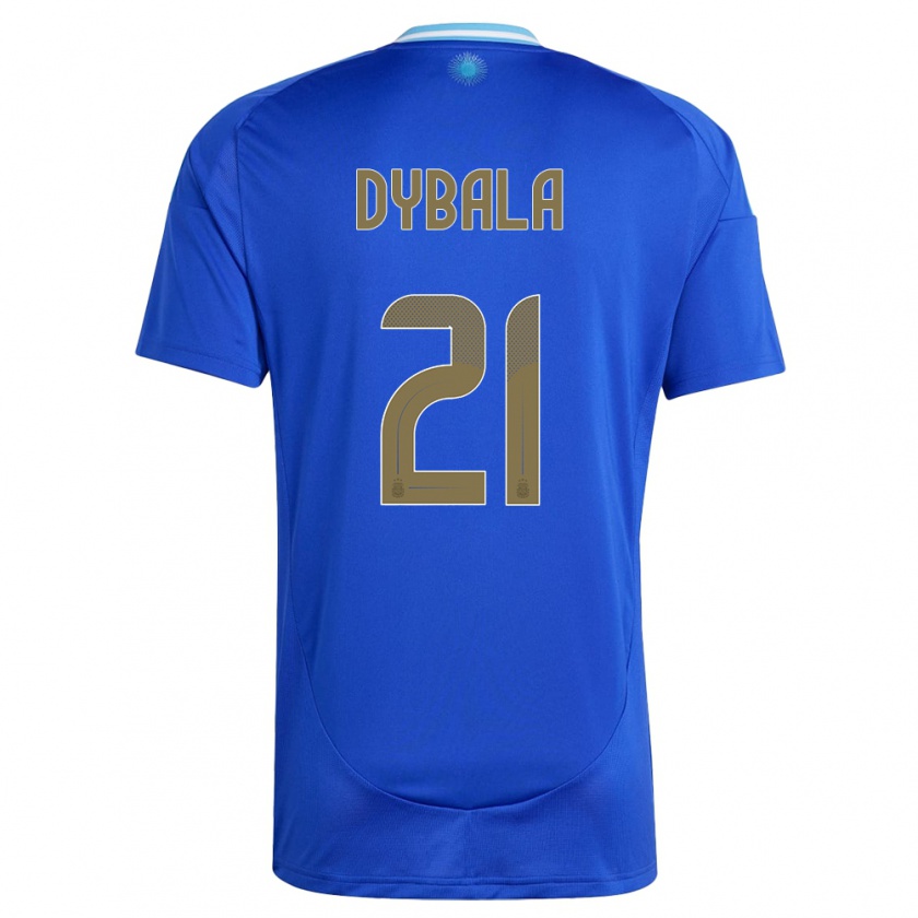 Kandiny Uomo Maglia Argentina Paulo Dybala #21 Blu Kit Gara Away 24-26 Maglietta