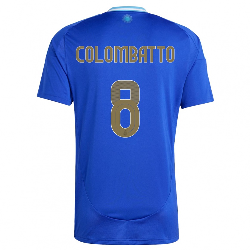 Kandiny Herren Argentinien Santiago Colombatto #8 Blau Auswärtstrikot Trikot 24-26 T-Shirt Österreich