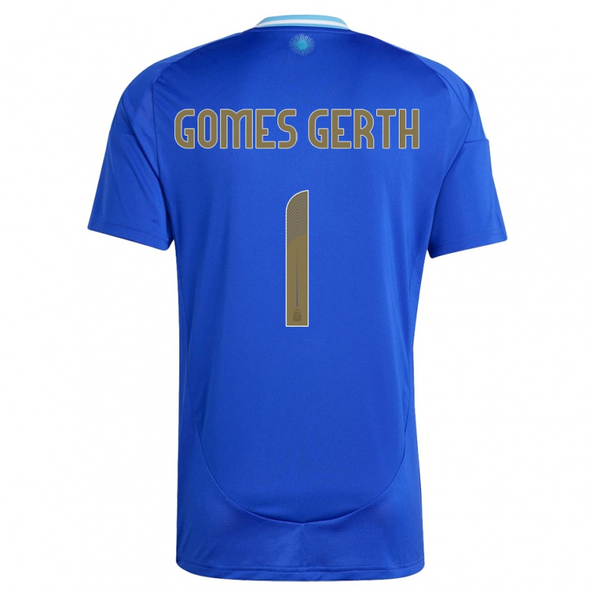 Kandiny Uomo Maglia Argentina Federico Gomes Gerth #1 Blu Kit Gara Away 24-26 Maglietta