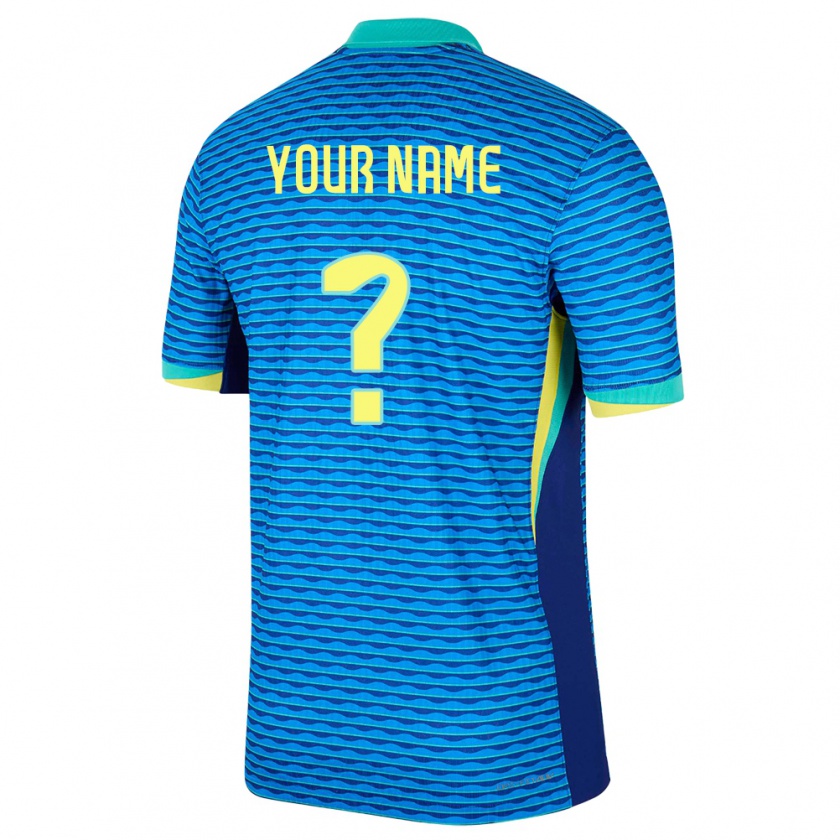 Kandiny Hombre Camiseta Brasil Su Nombre #0 Azul 2ª Equipación 24-26 La Camisa