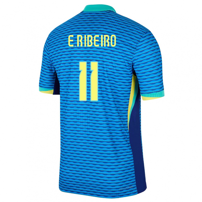 Kandiny Uomo Maglia Brasile Everton Ribeiro #11 Blu Kit Gara Away 24-26 Maglietta