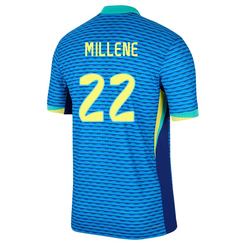 Kandiny Hombre Camiseta Brasil Millene #22 Azul 2ª Equipación 24-26 La Camisa