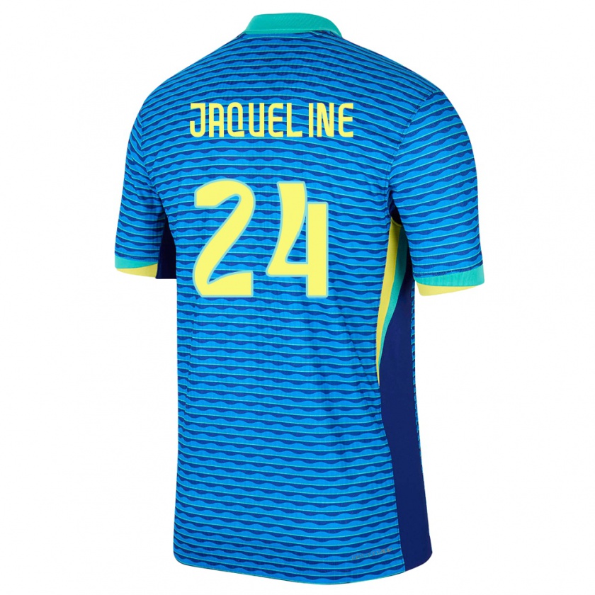 Kandiny Uomo Maglia Brasile Jaqueline #24 Blu Kit Gara Away 24-26 Maglietta