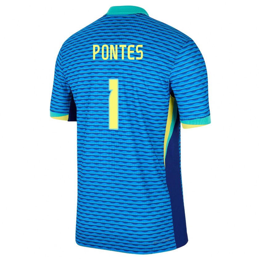 Kandiny Hombre Camiseta Brasil Mycael Pontes #1 Azul 2ª Equipación 24-26 La Camisa