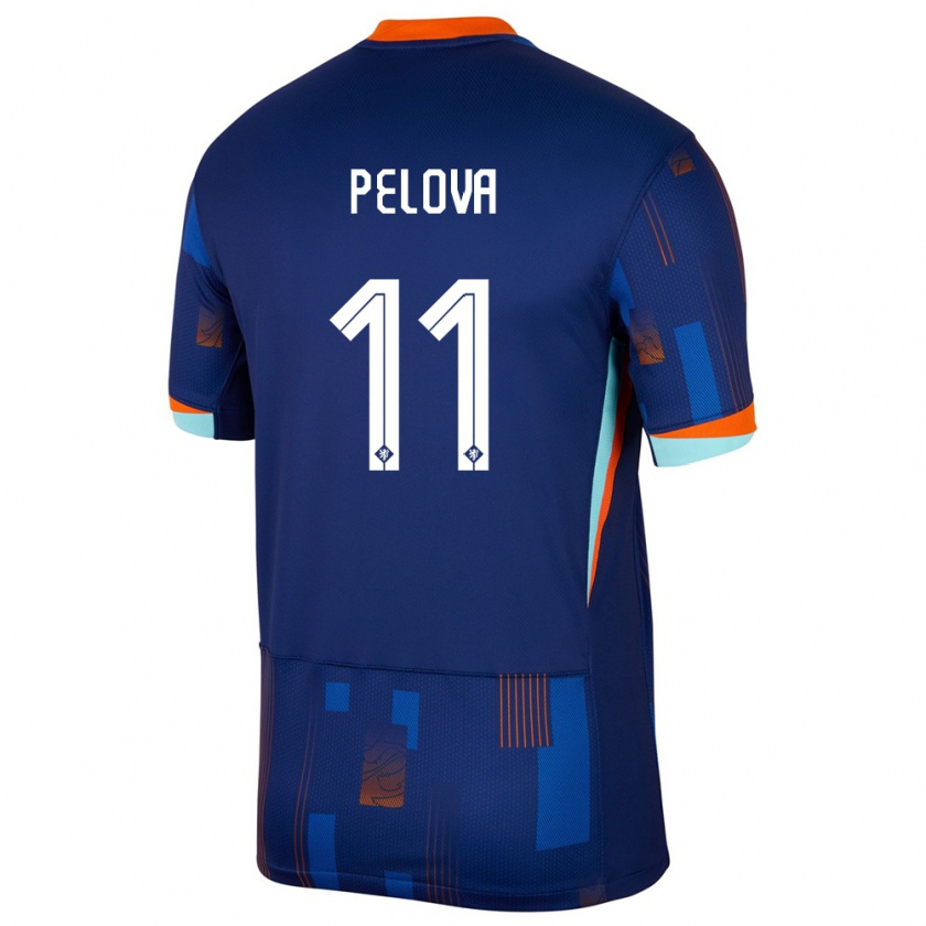 Kandiny Uomo Maglia Paesi Bassi Victoria Pelova #11 Blu Kit Gara Away 24-26 Maglietta