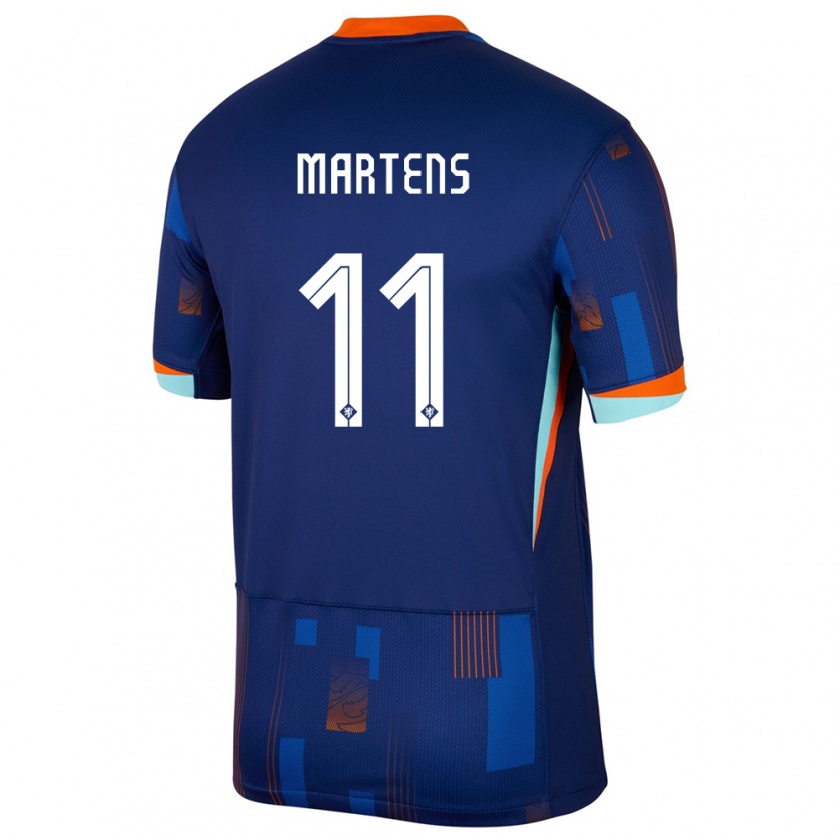 Kandiny Herren Niederlande Lieke Martens #11 Blau Auswärtstrikot Trikot 24-26 T-Shirt Österreich