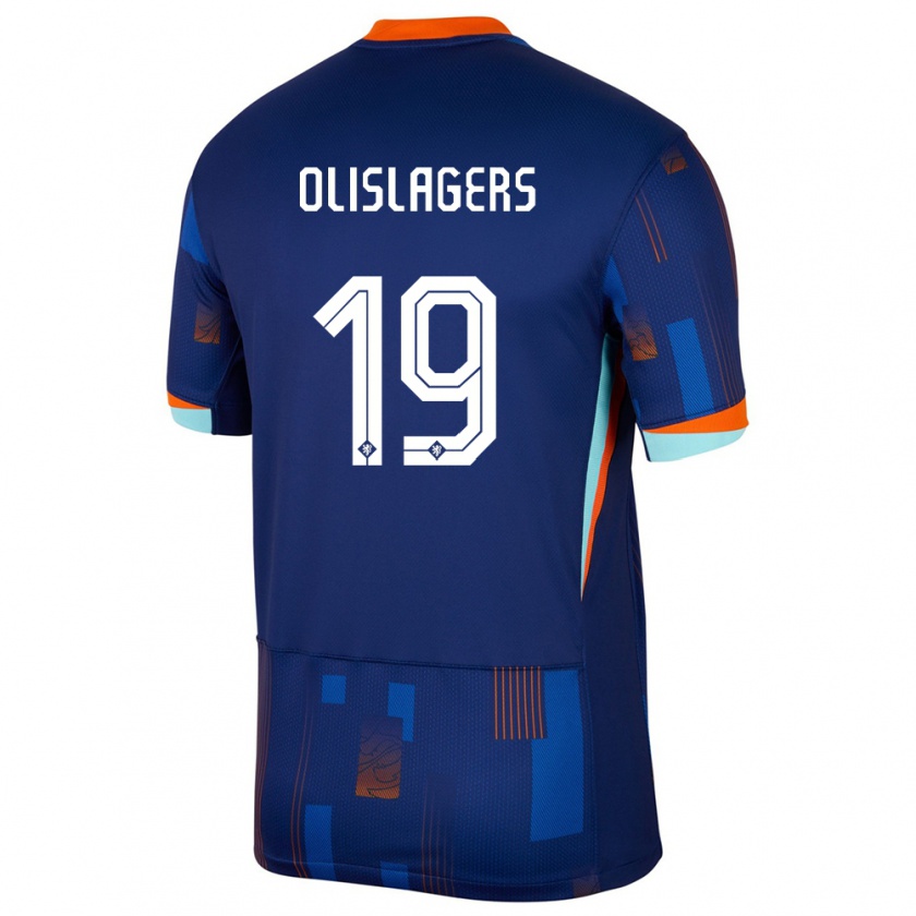 Kandiny Herren Niederlande Marisa Olislagers #19 Blau Auswärtstrikot Trikot 24-26 T-Shirt Österreich