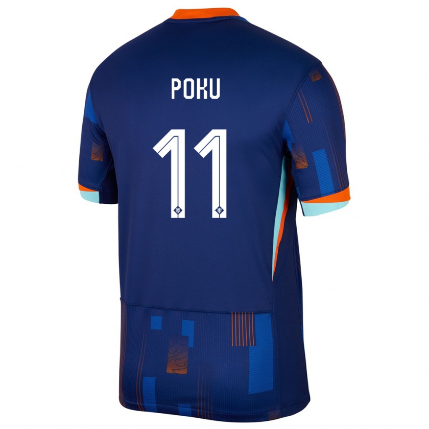 Kandiny Hombre Camiseta Países Bajos Ernest Poku #11 Azul 2ª Equipación 24-26 La Camisa