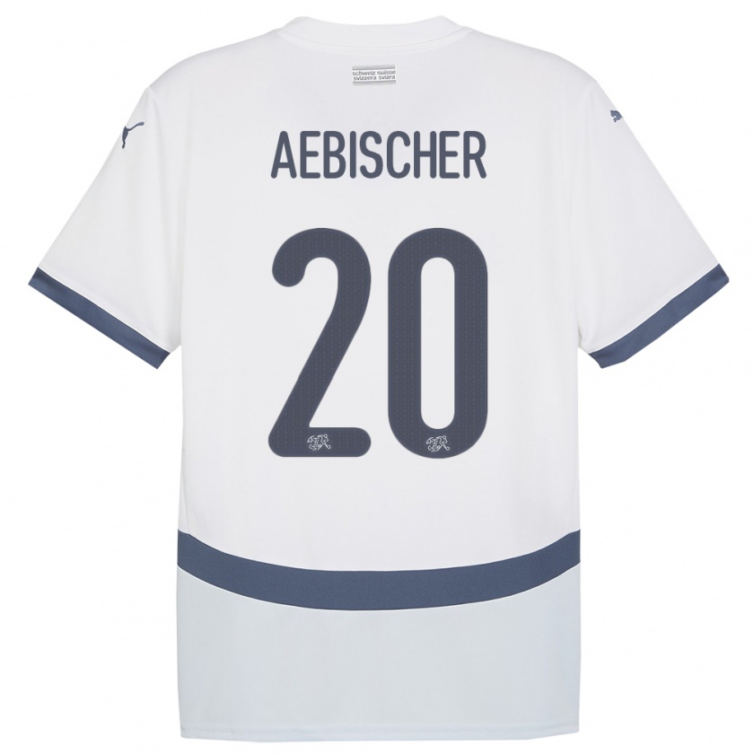 Kandiny Herren Schweiz Michel Aebischer #20 Weiß Auswärtstrikot Trikot 24-26 T-Shirt Österreich