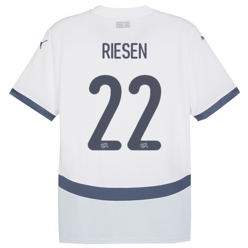 Kandiny Hombre Camiseta Suiza Nadine Riesen #22 Blanco 2ª Equipación 24-26 La Camisa México