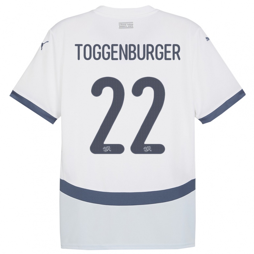 KandinyメンズスイスNando Toggenburger#22白アウェイシャツ24-26ジャージーユニフォーム