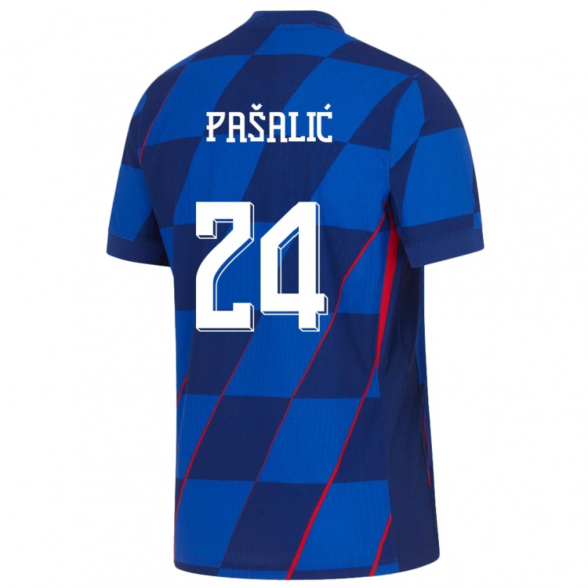 Kandiny Uomo Maglia Croazia Marco Pasalic #24 Blu Kit Gara Away 24-26 Maglietta