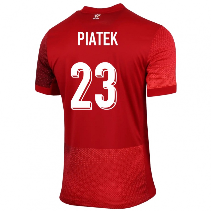 Kandiny Heren Polen Krzysztof Piatek #23 Rood Uitshirt Uittenue 24-26 T-Shirt