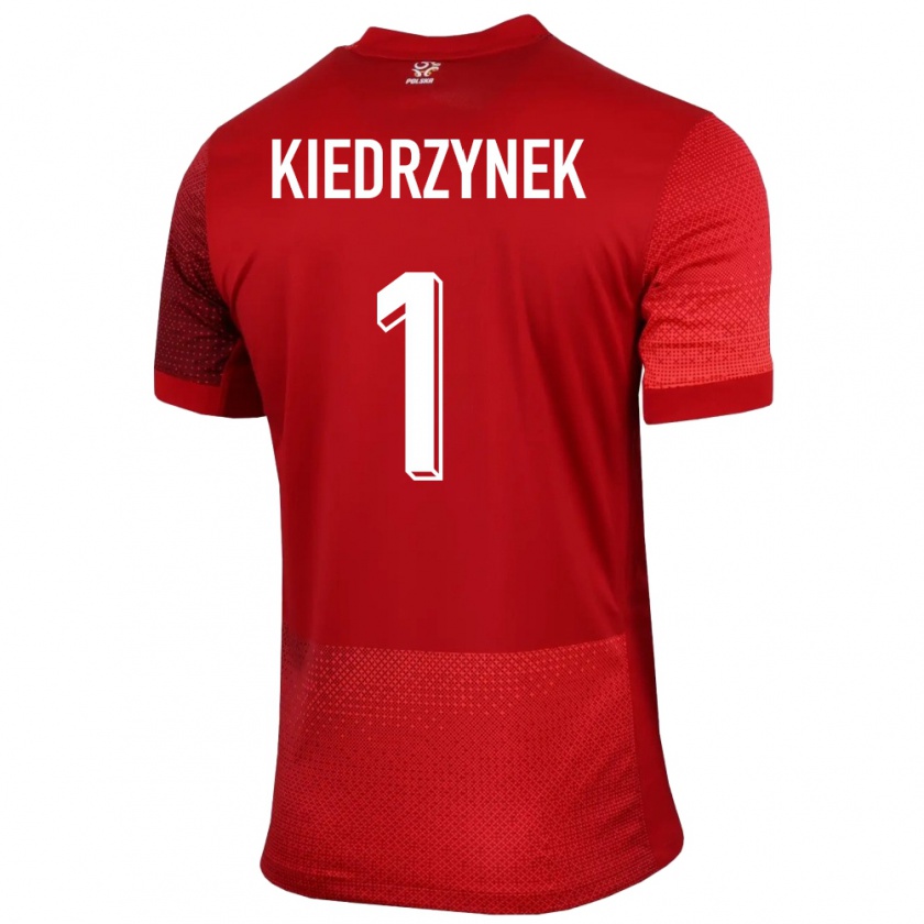 Kandiny Herren Polen Katarzyna Kiedrzynek #1 Rot Auswärtstrikot Trikot 24-26 T-Shirt Österreich