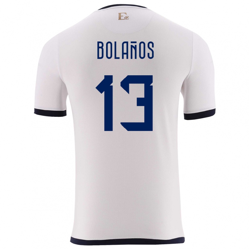 Kandiny Hombre Camiseta Ecuador Nayely Bolanos #13 Blanco 2ª Equipación 24-26 La Camisa