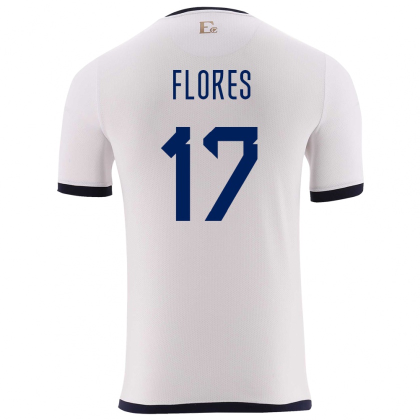 Kandiny Herren Ecuador Karen Flores #17 Weiß Auswärtstrikot Trikot 24-26 T-Shirt Österreich