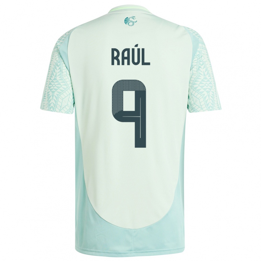 Kandiny Uomo Maglia Messico Raul Jimenez #9 Lino Verde Kit Gara Away 24-26 Maglietta