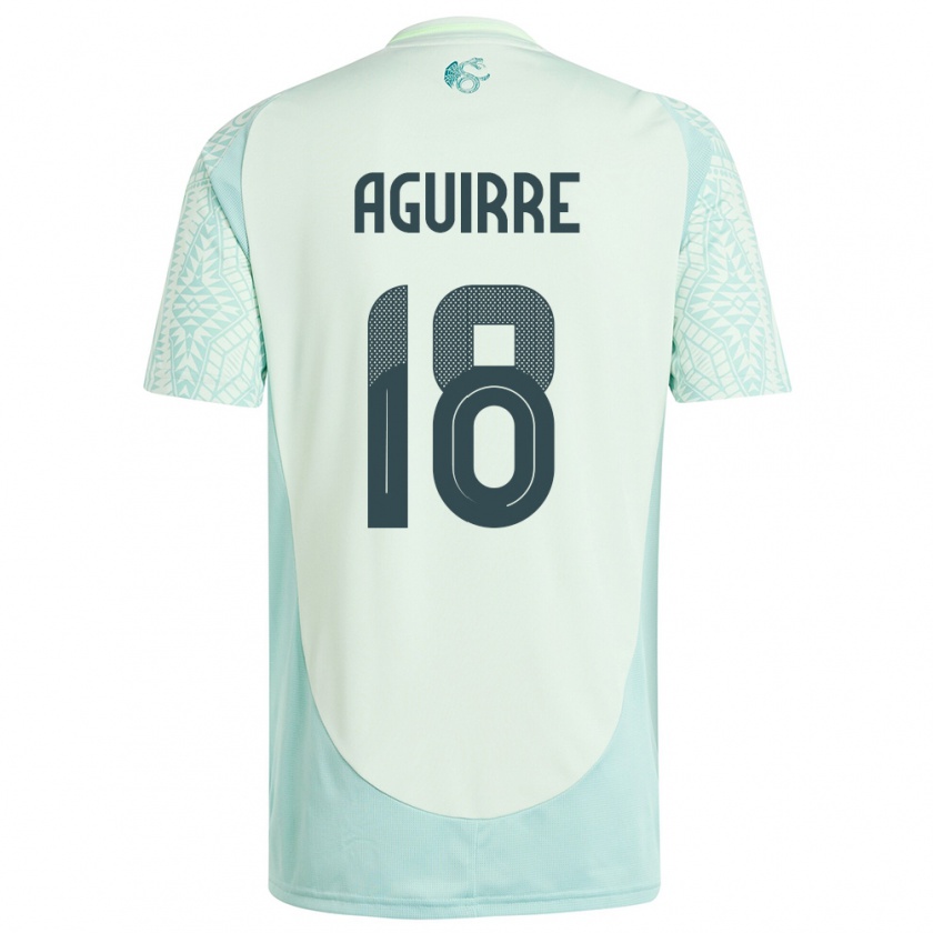 Kandiny Uomo Maglia Messico Eduardo Aguirre #18 Lino Verde Kit Gara Away 24-26 Maglietta