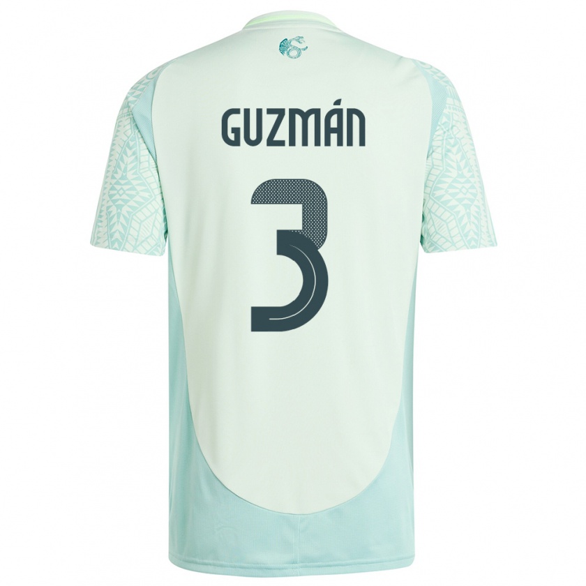 Kandiny Herren Mexiko Victor Guzman #3 Leinengrün Auswärtstrikot Trikot 24-26 T-Shirt Österreich