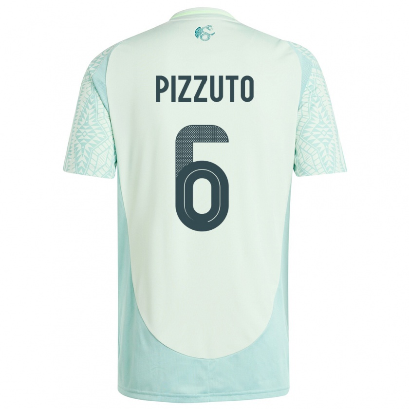 Kandiny Uomo Maglia Messico Eugenio Pizzuto #6 Lino Verde Kit Gara Away 24-26 Maglietta