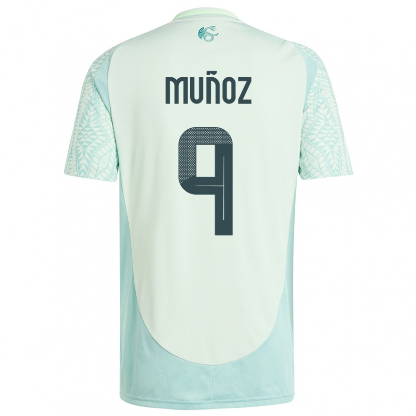 Kandiny Hombre Camiseta México Santiago Munoz #9 Lino Verde 2ª Equipación 24-26 La Camisa México