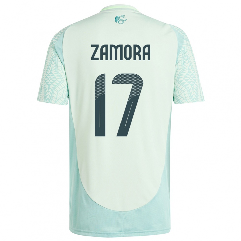 Kandiny Uomo Maglia Messico Saul Zamora #17 Lino Verde Kit Gara Away 24-26 Maglietta