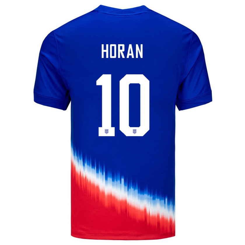 Kandiny Uomo Maglia Stati Uniti Lindsey Horan #10 Blu Kit Gara Away 24-26 Maglietta