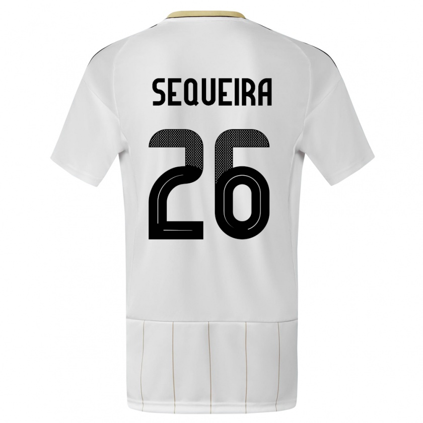 Kandiny Herren Costa Rica Douglas Sequeira #26 Weiß Auswärtstrikot Trikot 24-26 T-Shirt Österreich