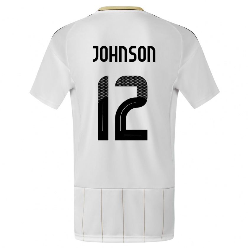 Kandiny Hombre Camiseta Costa Rica Shawn Johnson #12 Blanco 2ª Equipación 24-26 La Camisa