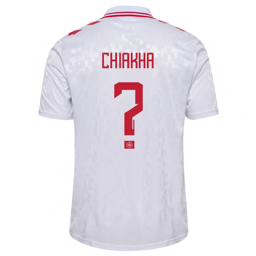 Kandiny Uomo Maglia Danimarca Amin Chiakha #0 Bianco Kit Gara Away 24-26 Maglietta